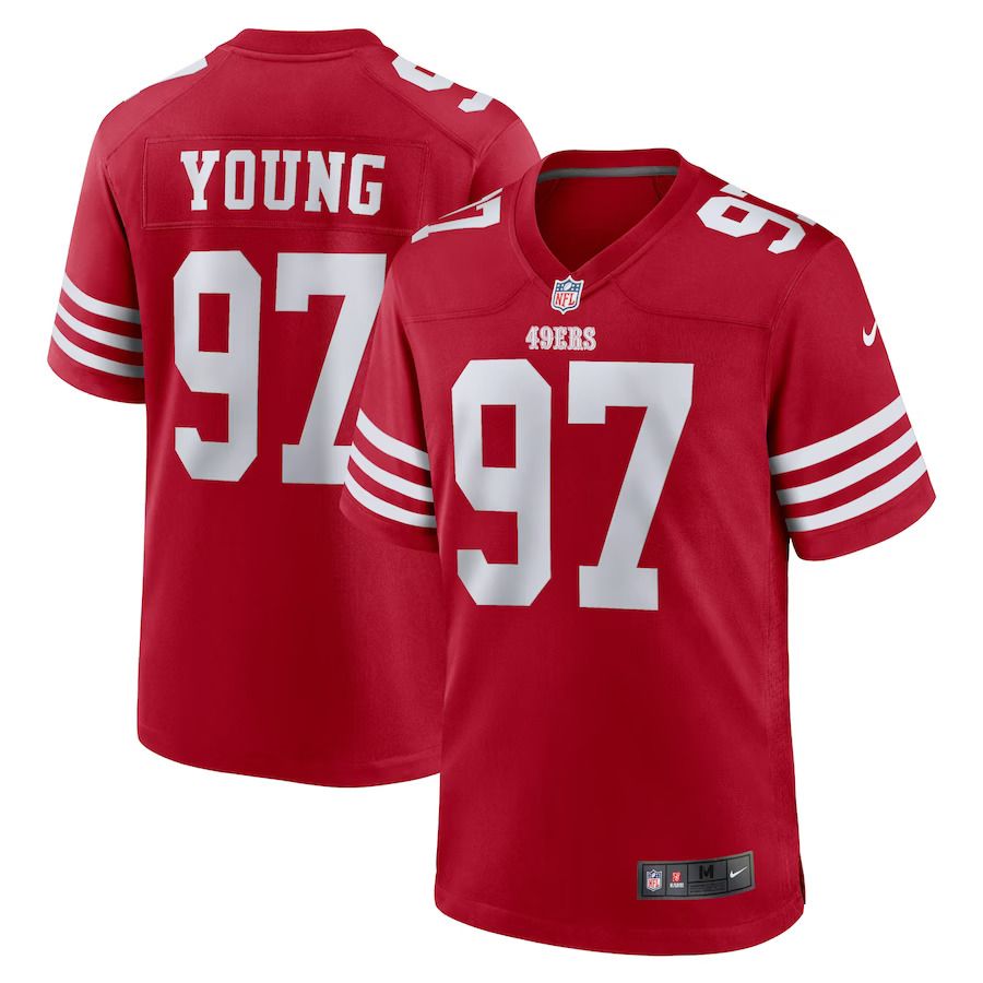 Men San Francisco 49ers #97 Bryant Young Nike Scarlet Retired Player Game NFL Jersey->customized nfl jersey->Custom Jersey